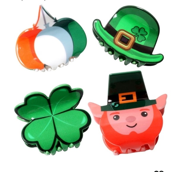 Accessories - St Patrick’s day claw clips pack of 6 green Irish